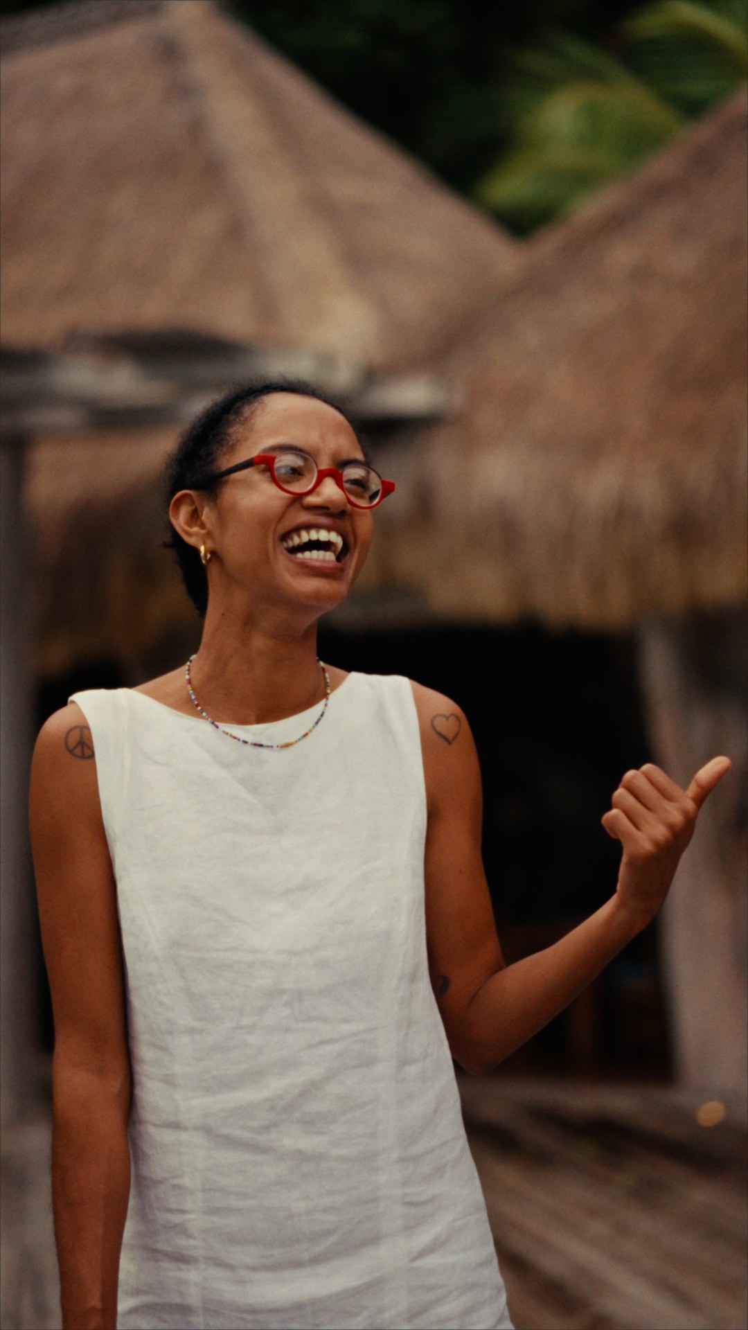 Yaye laughing during an interview at North Island