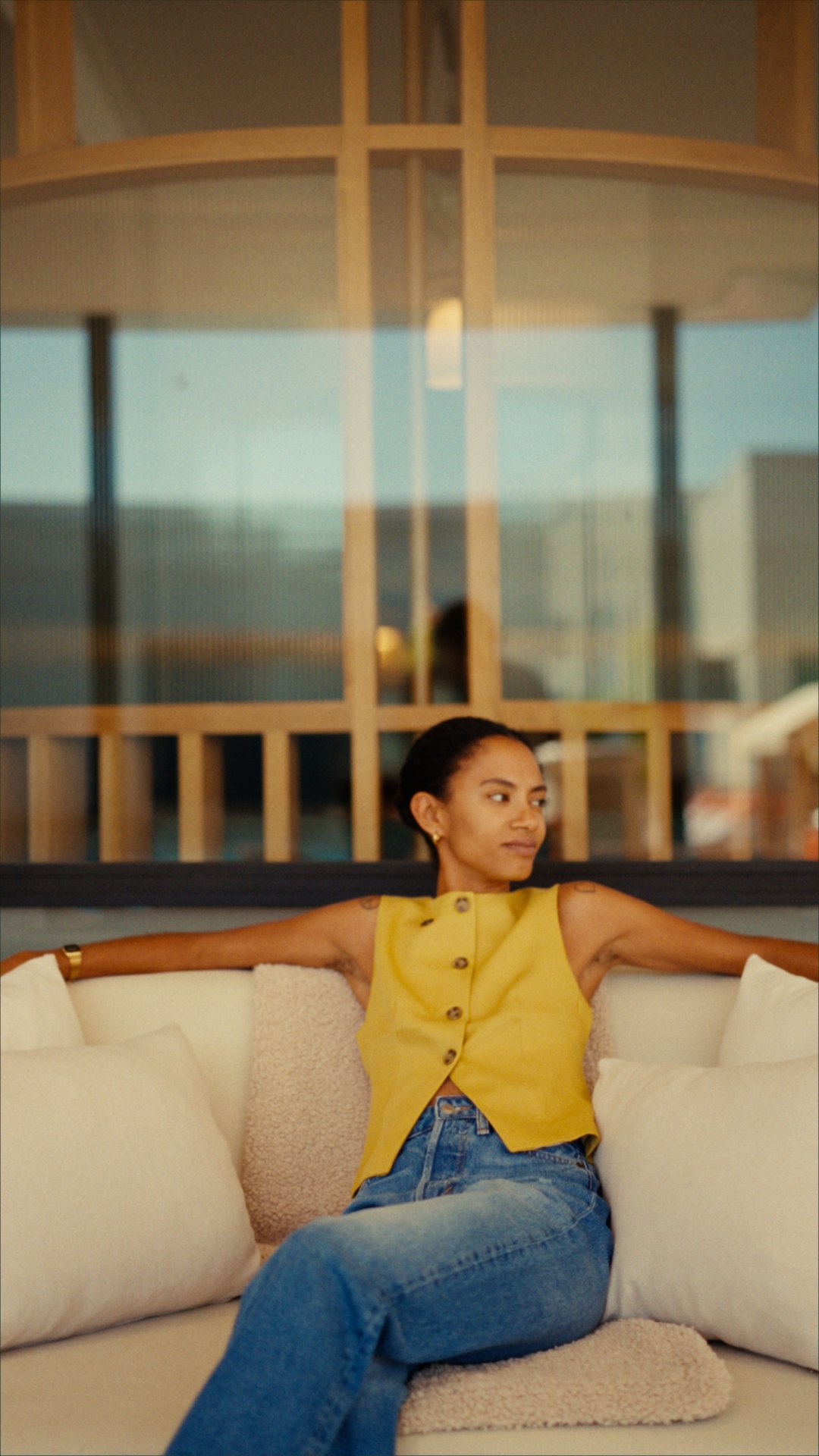 Yaye relaxing on the Cape Grace terrace